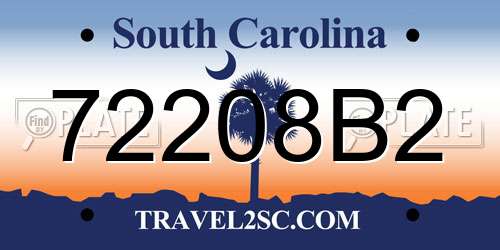 72208B2 South Carolina License Plate
