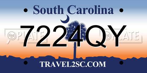 7224QY South Carolina License Plate