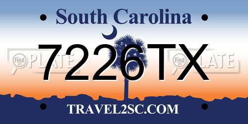 7226TX South Carolina License Plate