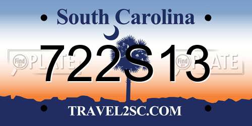 722S13 South Carolina License Plate