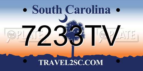7233TV South Carolina License Plate