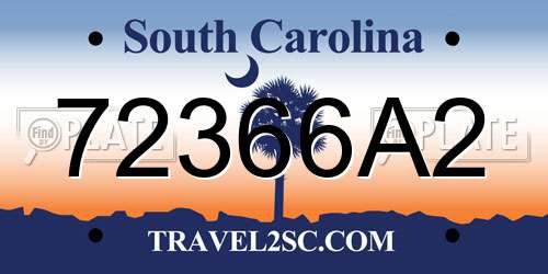 72366A2 South Carolina License Plate