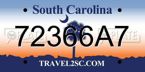 72366A7 South Carolina License Plate