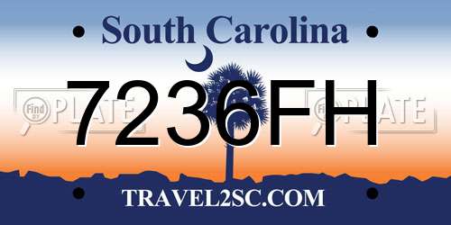 7236FH South Carolina License Plate
