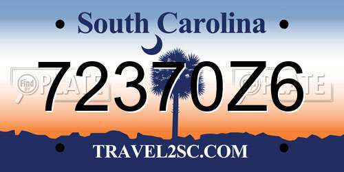 72370Z6 South Carolina License Plate