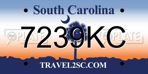 7239KC South Carolina License Plate