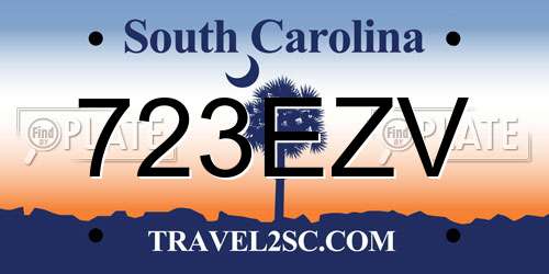 723EZV South Carolina License Plate