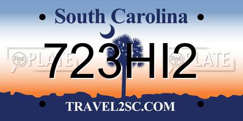 723HI2 South Carolina License Plate
