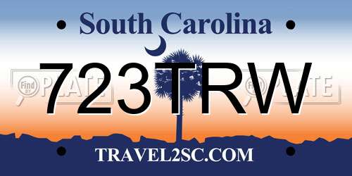 723TRW South Carolina License Plate