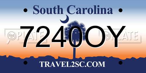 7240OY South Carolina License Plate