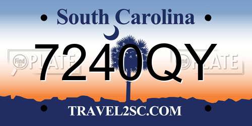 7240QY South Carolina License Plate
