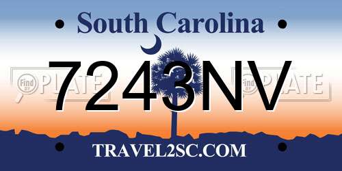7243NV South Carolina License Plate