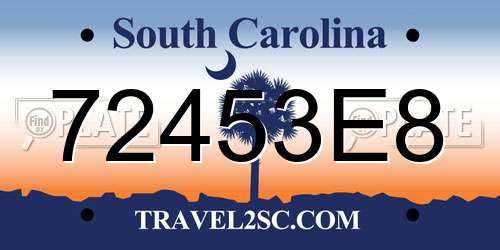 72453E8 South Carolina License Plate