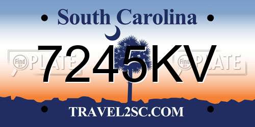 7245KV South Carolina License Plate