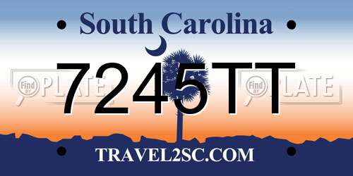 7245TT South Carolina License Plate