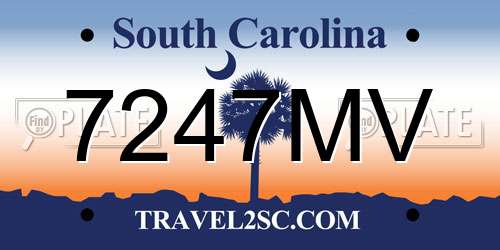 7247MV South Carolina License Plate