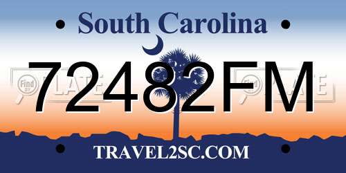 72482FM South Carolina License Plate