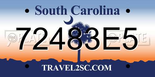 72483E5 South Carolina License Plate