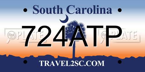 724ATP South Carolina License Plate