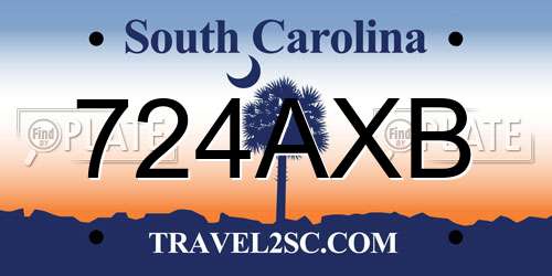 724AXB South Carolina License Plate