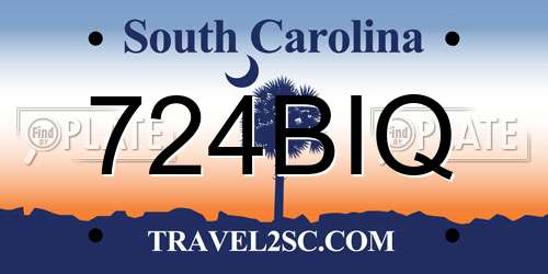 724BIQ South Carolina License Plate