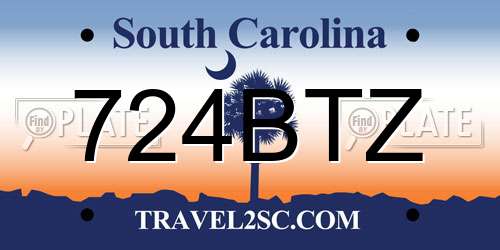 724BTZ South Carolina License Plate