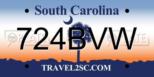 724BVW South Carolina License Plate