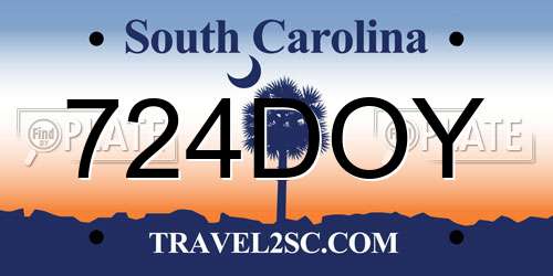 724DOY South Carolina License Plate
