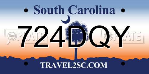 724DQY South Carolina License Plate
