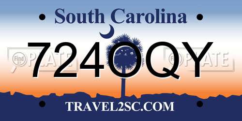 724OQY South Carolina License Plate