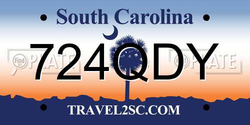 724QDY South Carolina License Plate