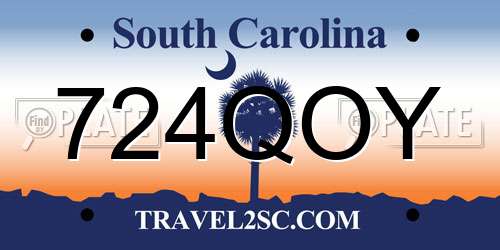724QOY South Carolina License Plate