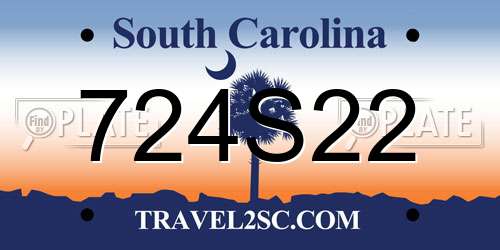 724S22 South Carolina License Plate