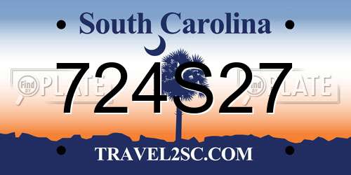 724S27 South Carolina License Plate