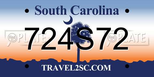 724S72 South Carolina License Plate