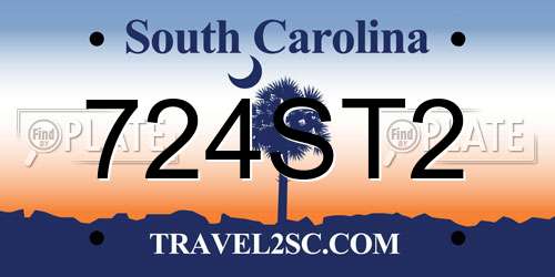 724ST2 South Carolina License Plate