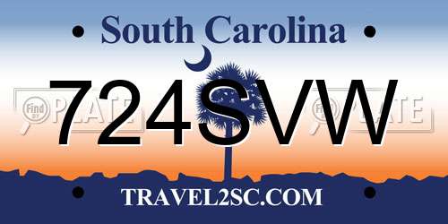 724SVW South Carolina License Plate