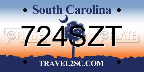 724SZT South Carolina License Plate