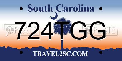 724TGG South Carolina License Plate