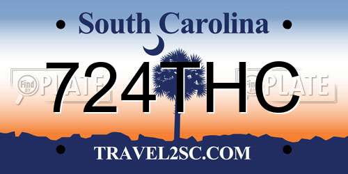 724THC South Carolina License Plate