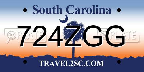 724ZGG South Carolina License Plate