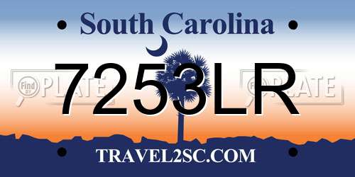 7253LR South Carolina License Plate
