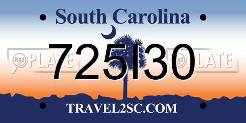725I30 South Carolina License Plate