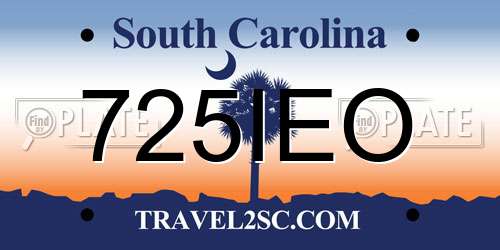 725IEO South Carolina License Plate