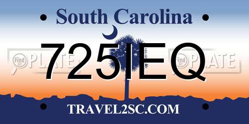 725IEQ South Carolina License Plate