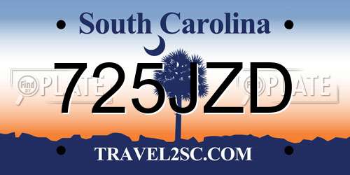 725JZD South Carolina License Plate