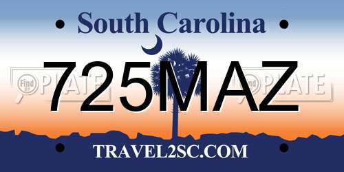 725MAZ South Carolina License Plate