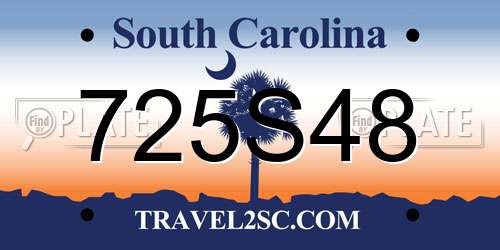 725S48 South Carolina License Plate