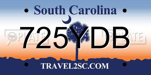 725YDB South Carolina License Plate