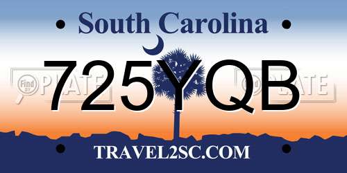 725YQB South Carolina License Plate